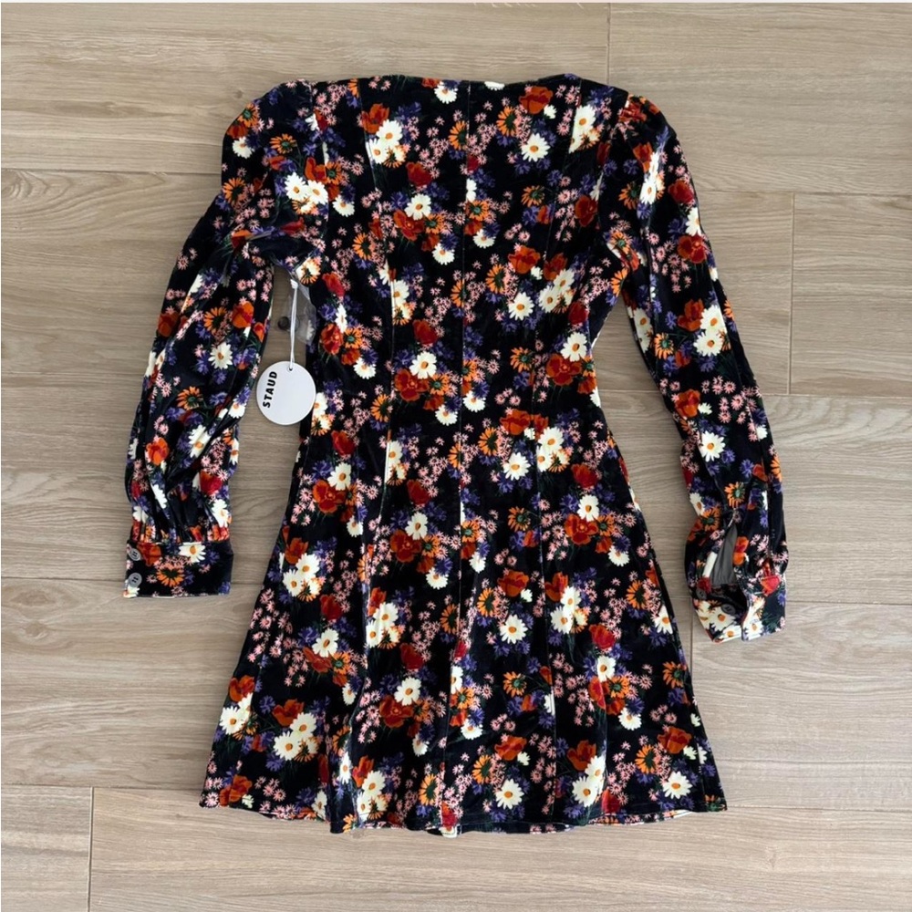 NWT STAUD Black Floral Chandler Dress size S